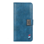 Housse iPhone 13 Effet Cuir Vintage Tricolore Housse iPhone 13 Effet Cuir Vintage Tricolore