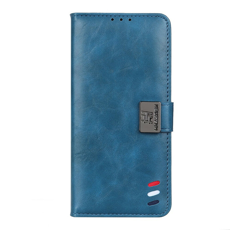 Housse iPhone 13 Effet Cuir Vintage Tricolore Housse iPhone 13 Effet Cuir Vintage Tricolore