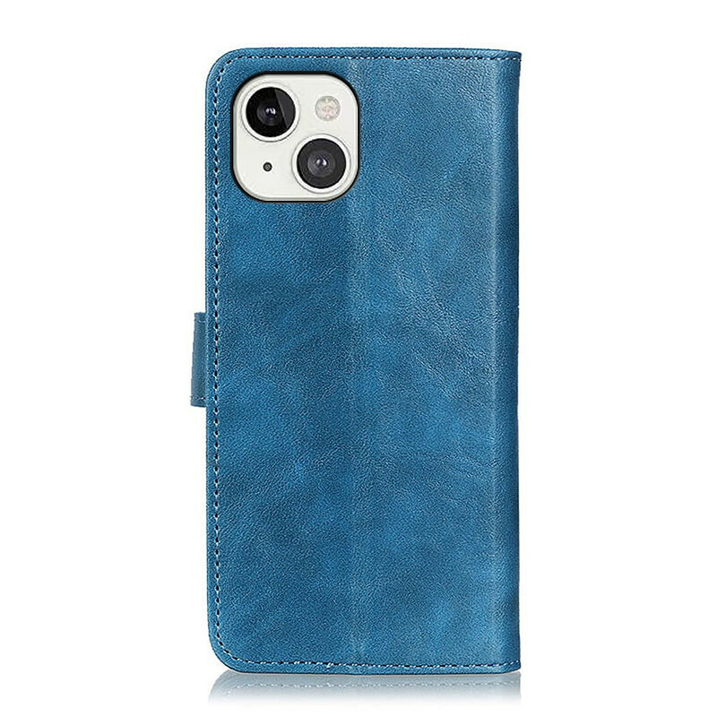Housse iPhone 13 Effet Cuir Vintage Tricolore Housse iPhone 13 Effet Cuir Vintage Tricolore