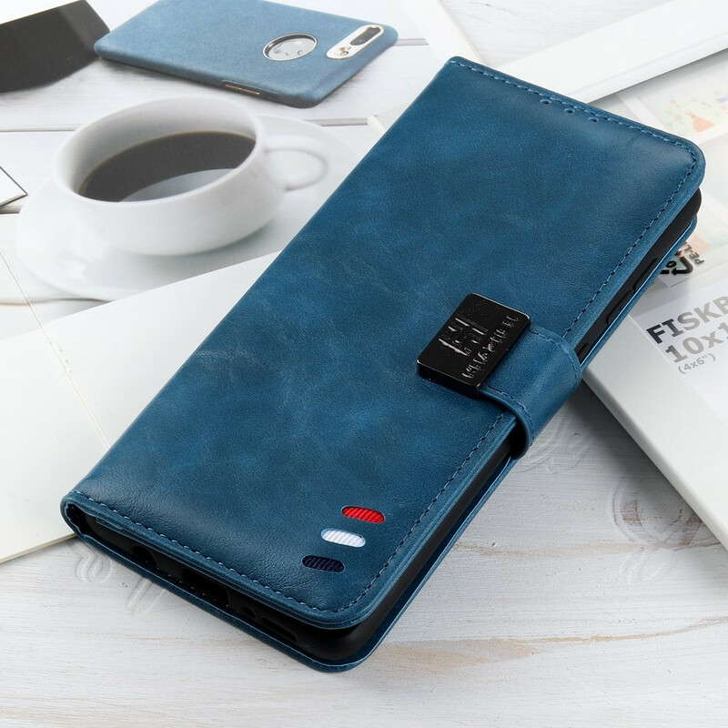 Housse iPhone 13 Effet Cuir Vintage Tricolore Housse iPhone 13 Effet Cuir Vintage Tricolore