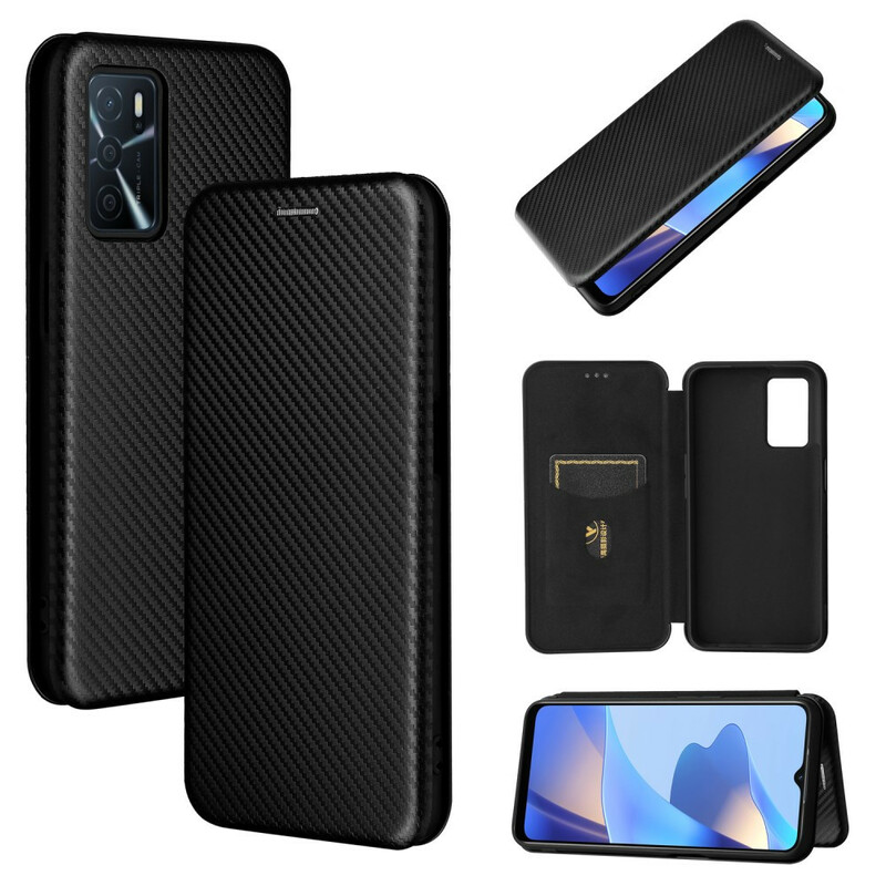 Flip Cover Oppo A16 / A16s Silicone Carbone Coloré Flip Cover Oppo A16 / A16s Silicone Carbone Coloré