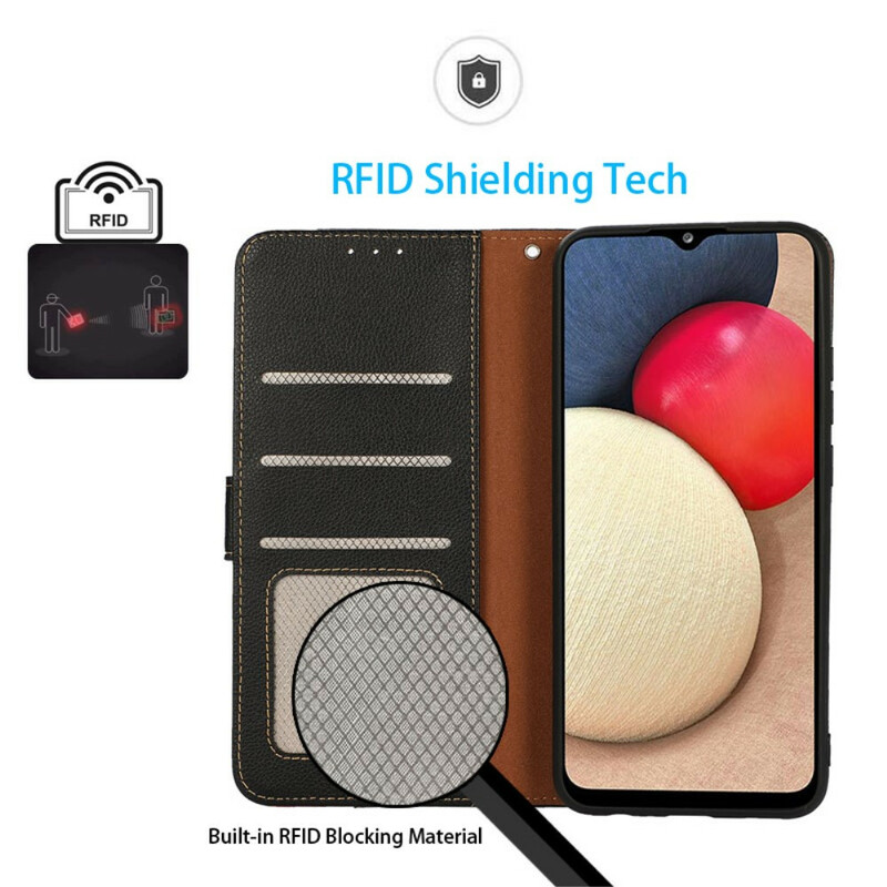 Housse iPhone 13 Style Litchi RFID KHAZNEH Housse iPhone 13 Style Litchi RFID KHAZNEH