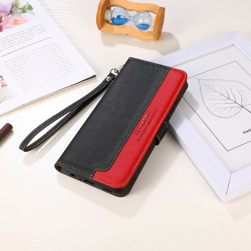 Housse iPhone 13 Style Litchi RFID KHAZNEH Housse iPhone 13 Style Litchi RFID KHAZNEH