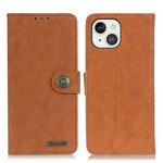Housse iPhone 13 Simili Cuir Fendu Rétro KHAZNEH Housse iPhone 13 Simili Cuir Fendu Rétro KHAZNEH