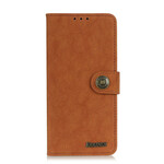 Housse iPhone 13 Simili Cuir Fendu Rétro KHAZNEH Housse iPhone 13 Simili Cuir Fendu Rétro KHAZNEH