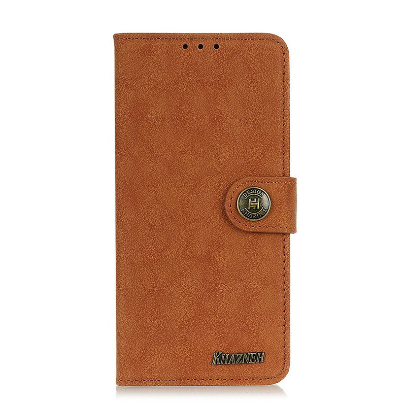 Housse iPhone 13 Simili Cuir Fendu Rétro KHAZNEH Housse iPhone 13 Simili Cuir Fendu Rétro KHAZNEH