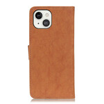 Housse iPhone 13 Simili Cuir Fendu Rétro KHAZNEH Housse iPhone 13 Simili Cuir Fendu Rétro KHAZNEH