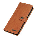 Housse iPhone 13 Simili Cuir Fendu Rétro KHAZNEH Housse iPhone 13 Simili Cuir Fendu Rétro KHAZNEH