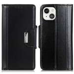 Housse iPhone 13 Simili Cuir Fermoir Argenté Housse iPhone 13 Simili Cuir Fermoir Argenté