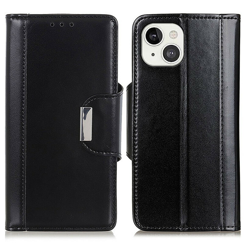 Housse iPhone 13 Simili Cuir Fermoir Argenté Housse iPhone 13 Simili Cuir Fermoir Argenté