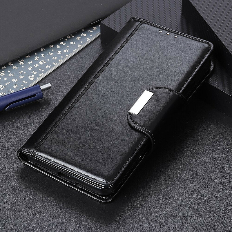 Housse iPhone 13 Simili Cuir Fermoir Argenté Housse iPhone 13 Simili Cuir Fermoir Argenté