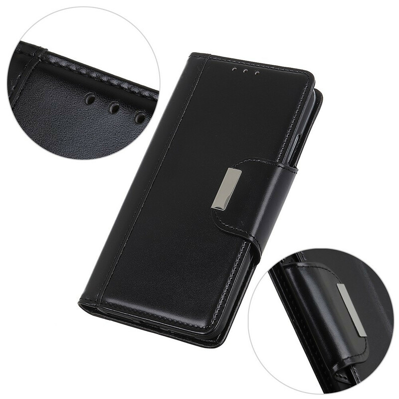 Housse iPhone 13 Simili Cuir Fermoir Argenté Housse iPhone 13 Simili Cuir Fermoir Argenté