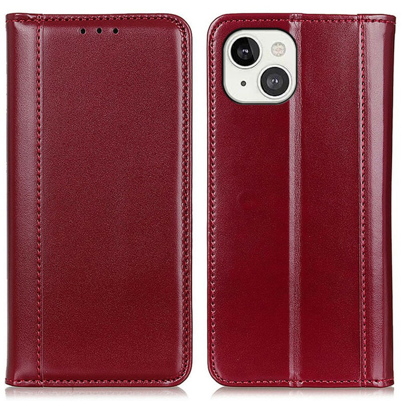 Flip Cover iPhone 13 Cuir Fendu Brillant Flip Cover iPhone 13 Cuir Fendu Brillant