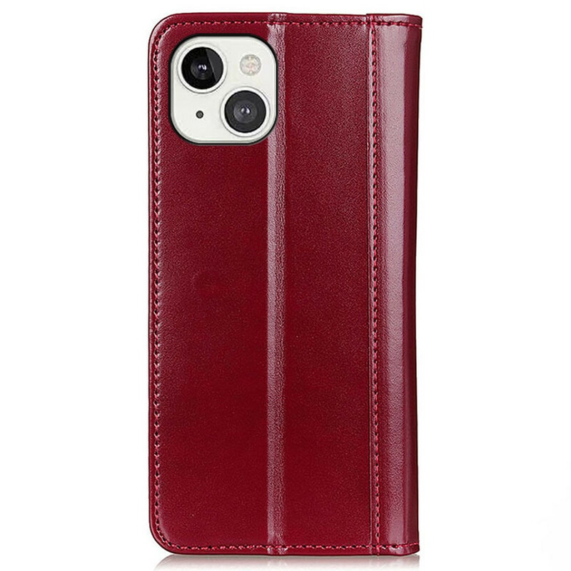 Flip Cover iPhone 13 Cuir Fendu Brillant Flip Cover iPhone 13 Cuir Fendu Brillant