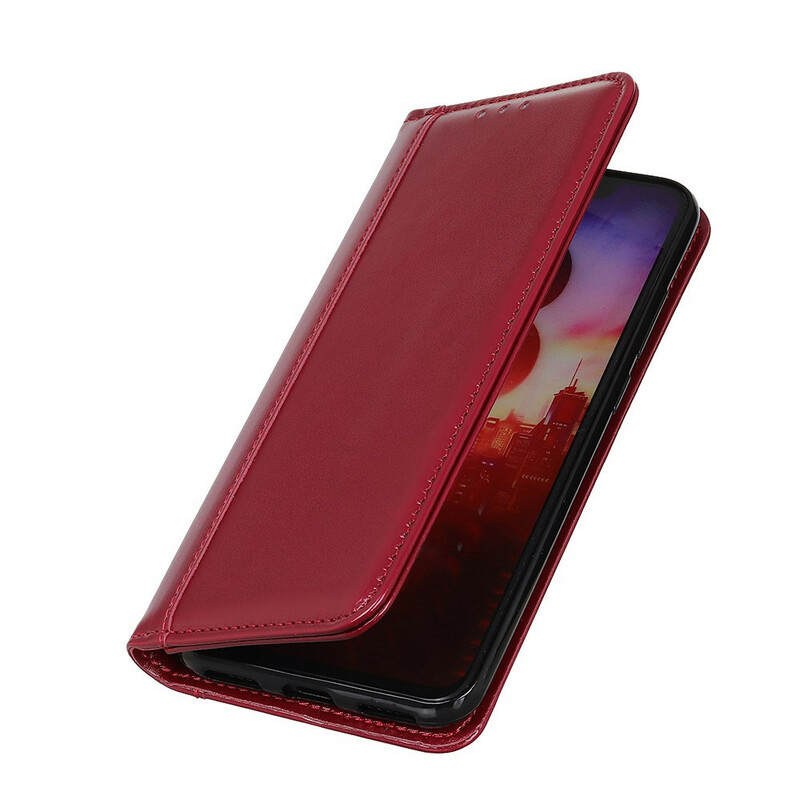 Flip Cover iPhone 13 Cuir Fendu Brillant Flip Cover iPhone 13 Cuir Fendu Brillant