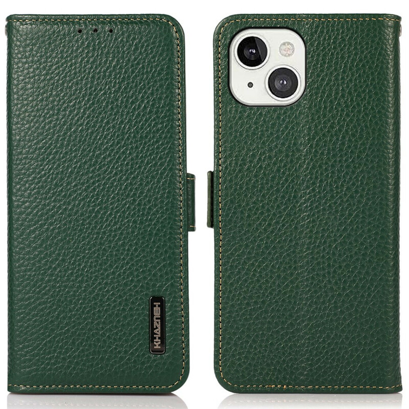 Housse iPhone 13 Cuir Véritable Litchi KHAZNEH Housse iPhone 13 Cuir Véritable Litchi KHAZNEH