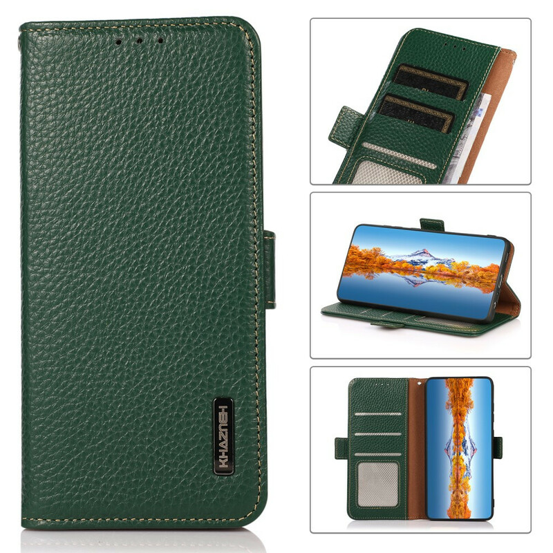 Housse iPhone 13 Cuir Véritable Litchi KHAZNEH Housse iPhone 13 Cuir Véritable Litchi KHAZNEH