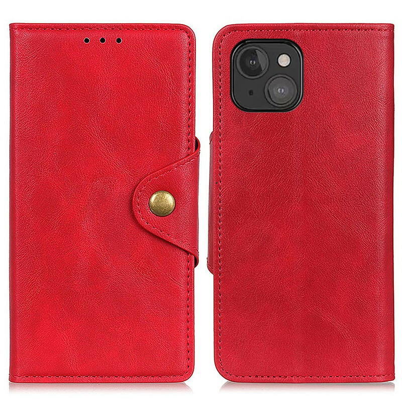 Housse iPhone 13 Simili Cuir Bouton Housse iPhone 13 Simili Cuir Bouton