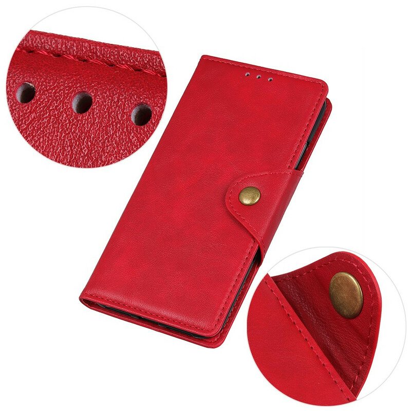 Housse iPhone 13 Simili Cuir Bouton Housse iPhone 13 Simili Cuir Bouton