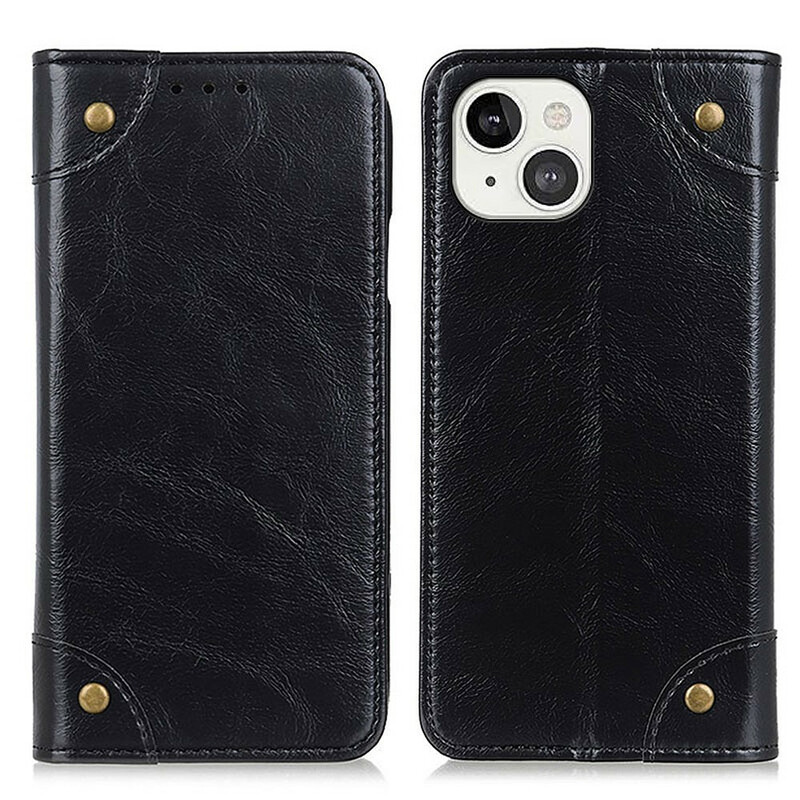 Flip Cover iPhone 13 Vintage Rivets Flip Cover iPhone 13 Vintage Rivets