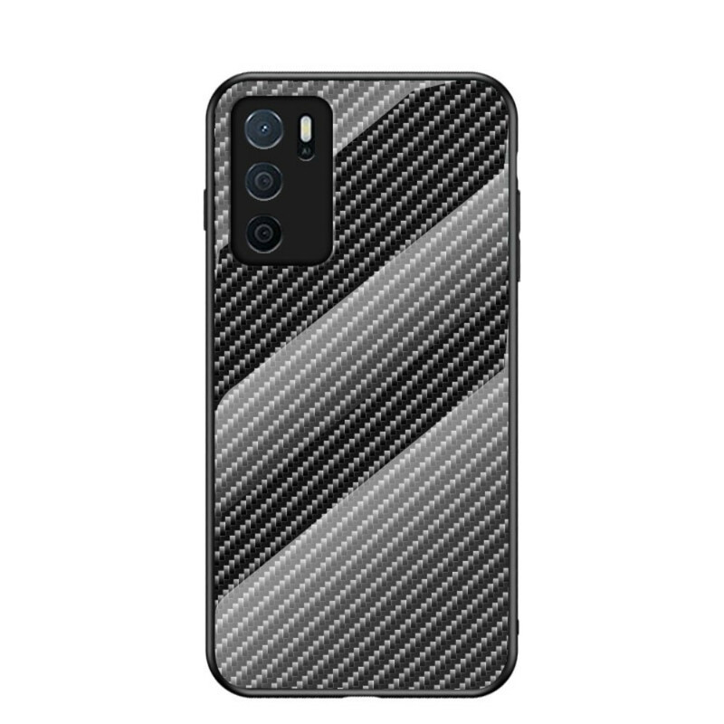 Coque Oppo A16 / A16s Verre Trempé Fibre Carbone Coque Oppo A16 / A16s Verre Trempé Fibre Carbone