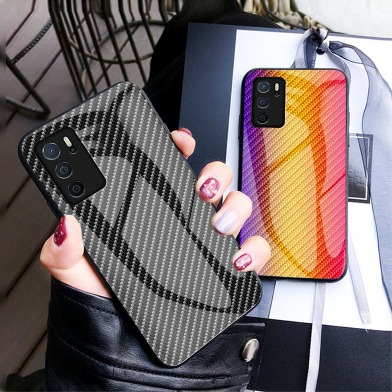Coque Oppo A16 / A16s Verre Trempé Fibre Carbone Coque Oppo A16 / A16s Verre Trempé Fibre Carbone