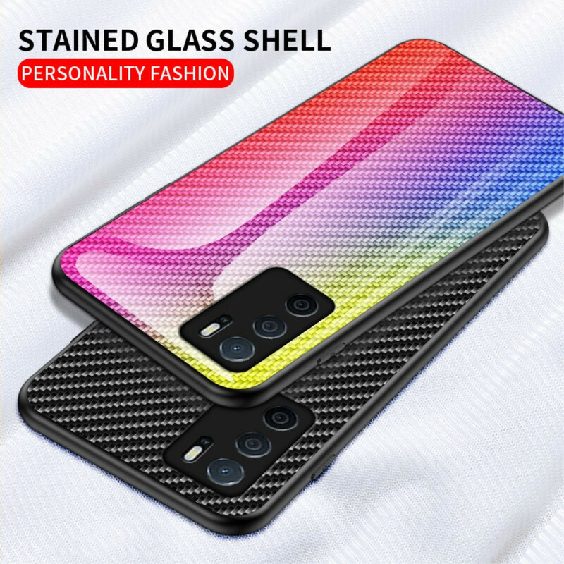 Coque Oppo A16 / A16s Verre Trempé Fibre Carbone Coque Oppo A16 / A16s Verre Trempé Fibre Carbone