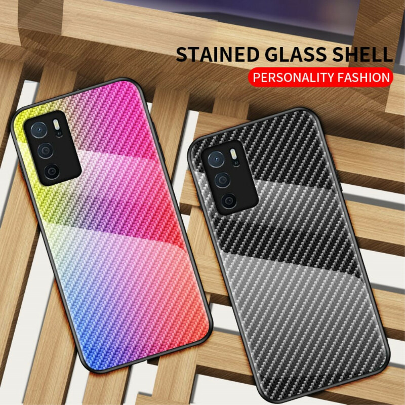 Coque Oppo A16 / A16s Verre Trempé Fibre Carbone Coque Oppo A16 / A16s Verre Trempé Fibre Carbone