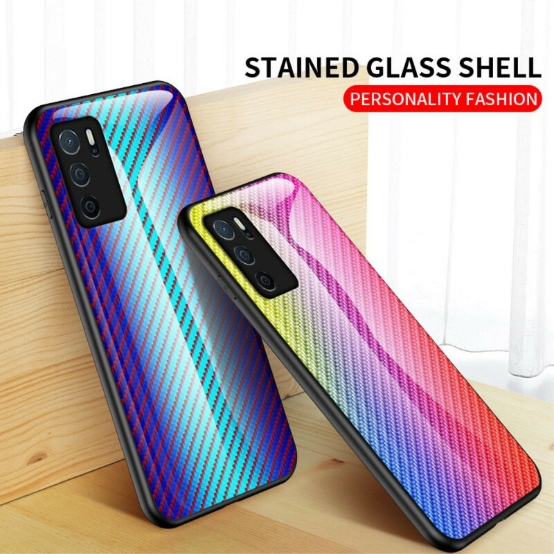 Coque Oppo A16 / A16s Verre Trempé Fibre Carbone Coque Oppo A16 / A16s Verre Trempé Fibre Carbone