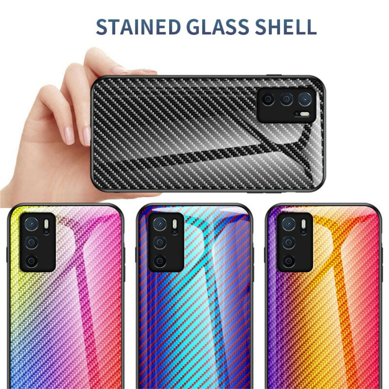 Coque Oppo A16 / A16s Verre Trempé Fibre Carbone Coque Oppo A16 / A16s Verre Trempé Fibre Carbone