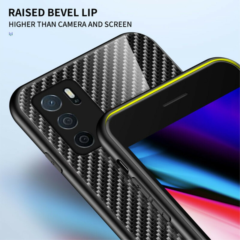 Coque Oppo A16 / A16s Verre Trempé Fibre Carbone Coque Oppo A16 / A16s Verre Trempé Fibre Carbone