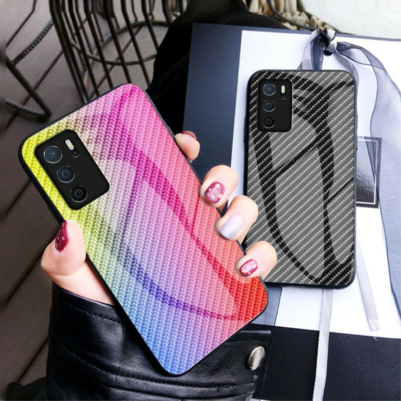Coque Oppo A16 / A16s Verre Trempé Fibre Carbone Coque Oppo A16 / A16s Verre Trempé Fibre Carbone