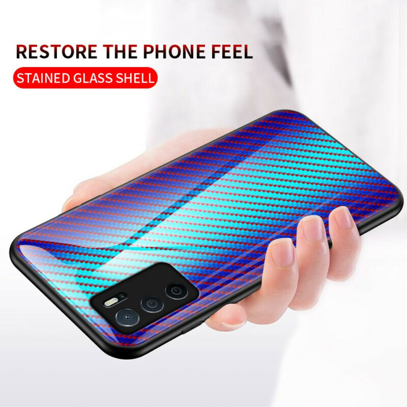 Coque Oppo A16 / A16s Verre Trempé Fibre Carbone Coque Oppo A16 / A16s Verre Trempé Fibre Carbone