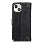 Housse iPhone 13 Style Cuir Nappa Rivets Vintage