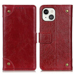 Housse iPhone 13 Style Cuir Nappa Rivets Vintage Housse iPhone 13 Style Cuir Nappa Rivets Vintage