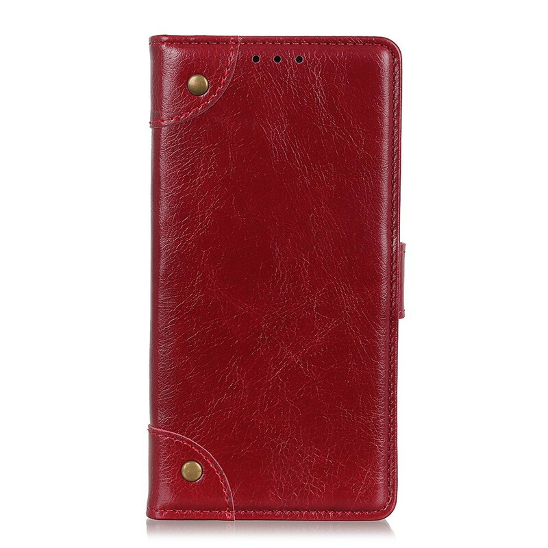 Housse iPhone 13 Style Cuir Nappa Rivets Vintage Housse iPhone 13 Style Cuir Nappa Rivets Vintage