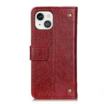 Housse iPhone 13 Style Cuir Nappa Rivets Vintage Housse iPhone 13 Style Cuir Nappa Rivets Vintage