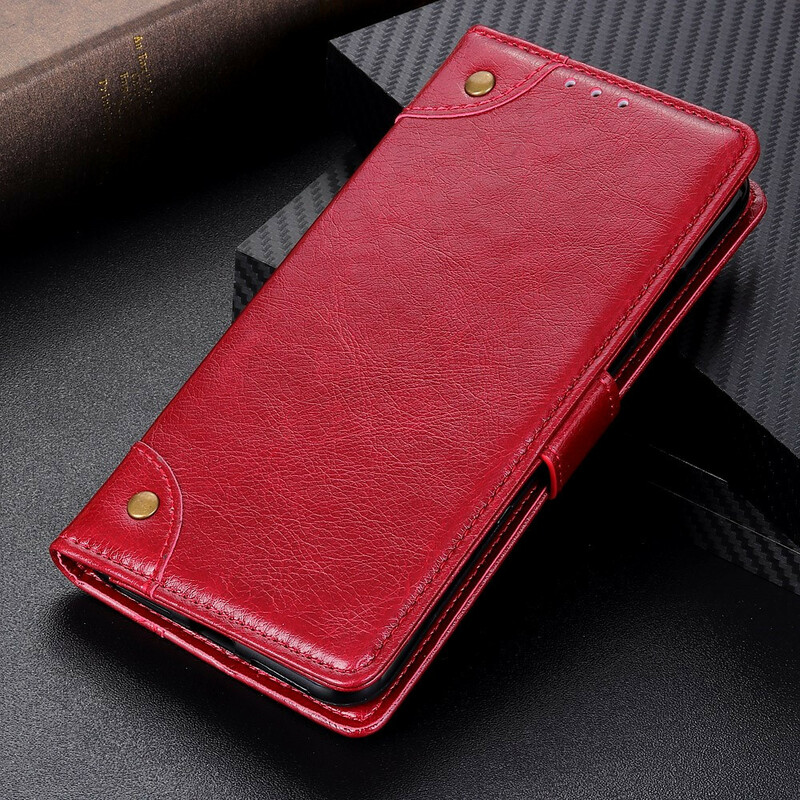 Housse iPhone 13 Style Cuir Nappa Rivets Vintage Housse iPhone 13 Style Cuir Nappa Rivets Vintage