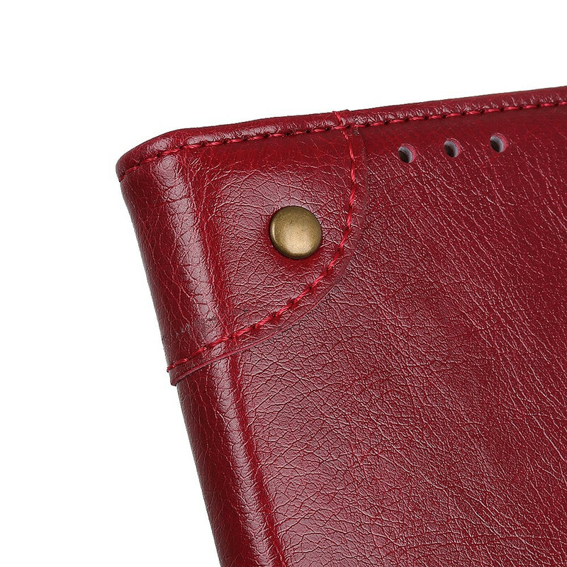 Housse iPhone 13 Style Cuir Nappa Rivets Vintage Housse iPhone 13 Style Cuir Nappa Rivets Vintage