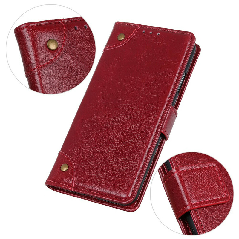 Housse iPhone 13 Style Cuir Nappa Rivets Vintage Housse iPhone 13 Style Cuir Nappa Rivets Vintage