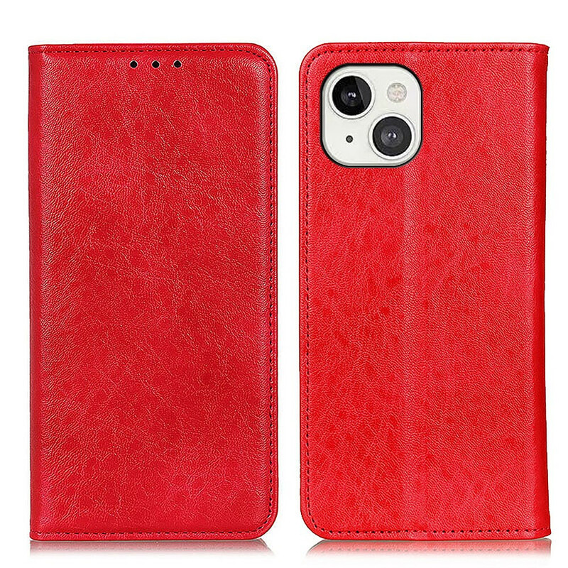 Flip Cover iPhone 13 Cuir Fendu Texturé