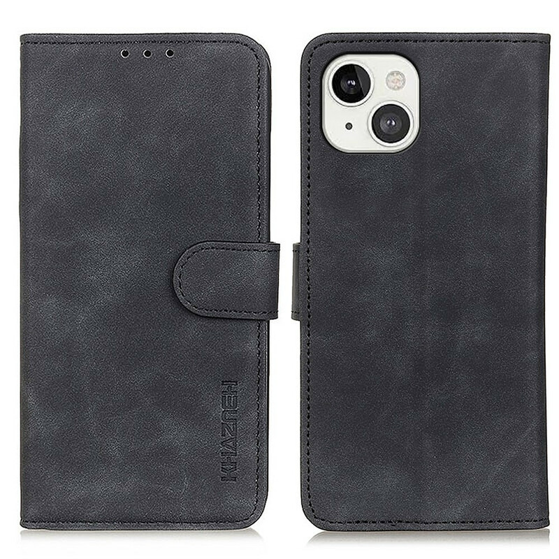 Housse iPhone 13 Effet Cuir Vintage KHAZNEH Housse iPhone 13 Effet Cuir Vintage KHAZNEH