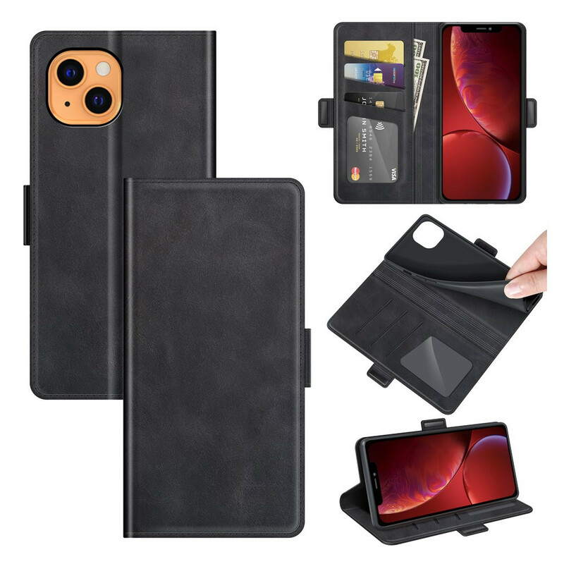 Housse iPhone 13 Double Fermoir Design Housse iPhone 13 Double Fermoir Design