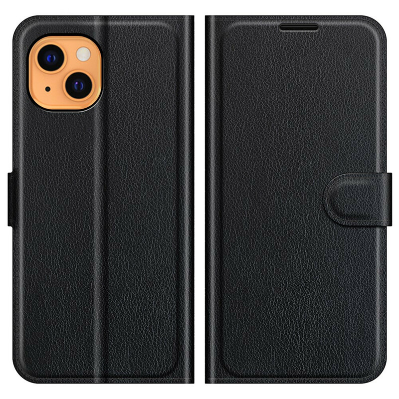 Housse iPhone 13 Effet Cuir Litchi Classique Housse iPhone 13 Effet Cuir Litchi Classique