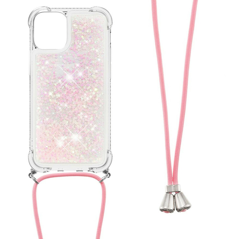 Coque iPhone 13 Paillettes avec Cordon Coque iPhone 13 Paillettes avec Cordon