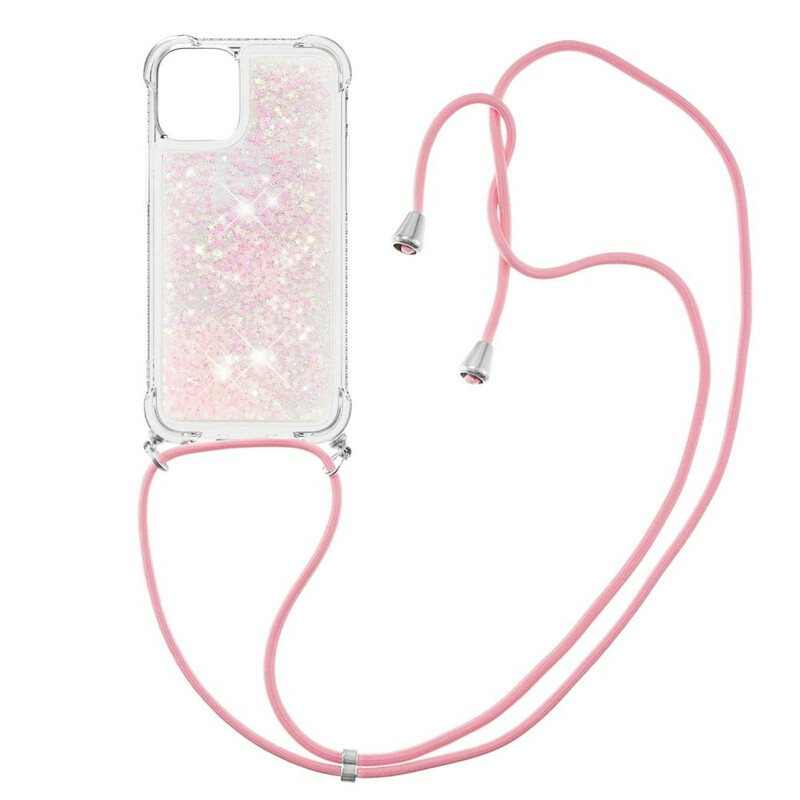 Coque iPhone 13 Paillettes avec Cordon Coque iPhone 13 Paillettes avec Cordon