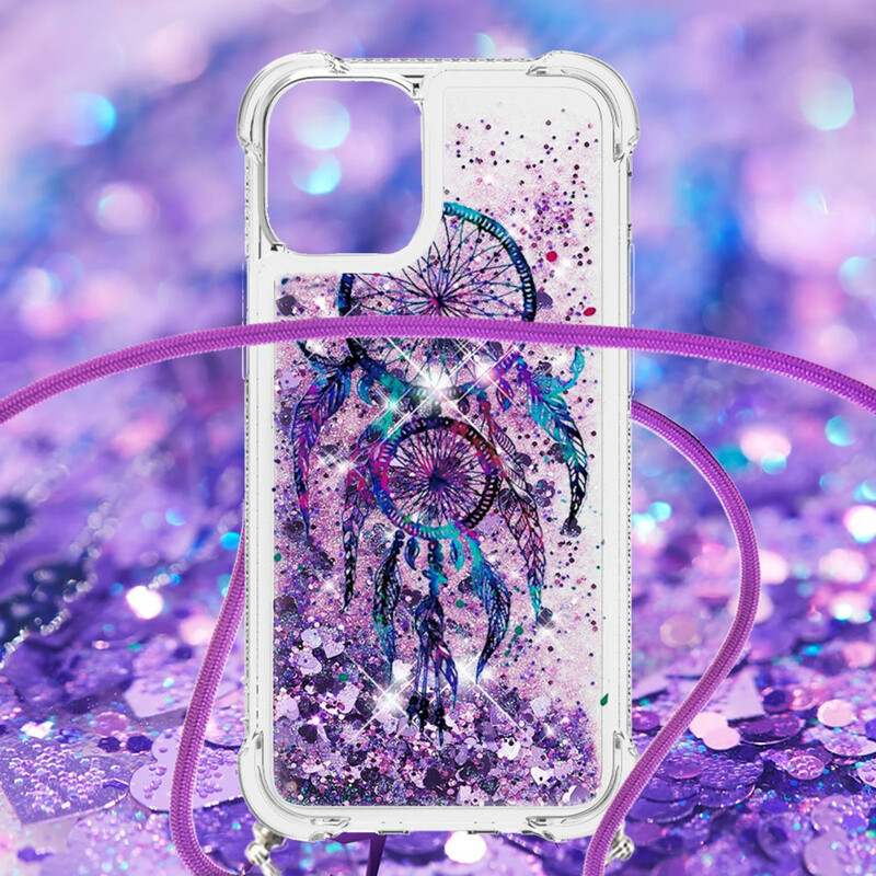 Coque iPhone 13 à Cordon Paillettes Attrape Rêves Coque iPhone 13 à Cordon Paillettes Attrape Rêves