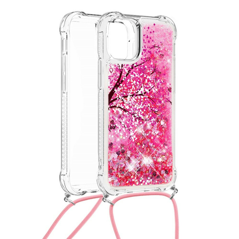 Coque iPhone 13 à Cordon Paillettes Arbre Coque iPhone 13 à Cordon Paillettes Arbre