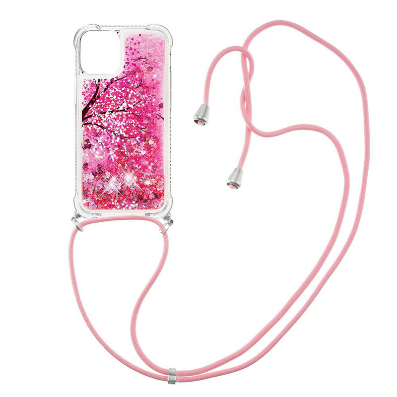 Coque iPhone 13 à Cordon Paillettes Arbre Coque iPhone 13 à Cordon Paillettes Arbre