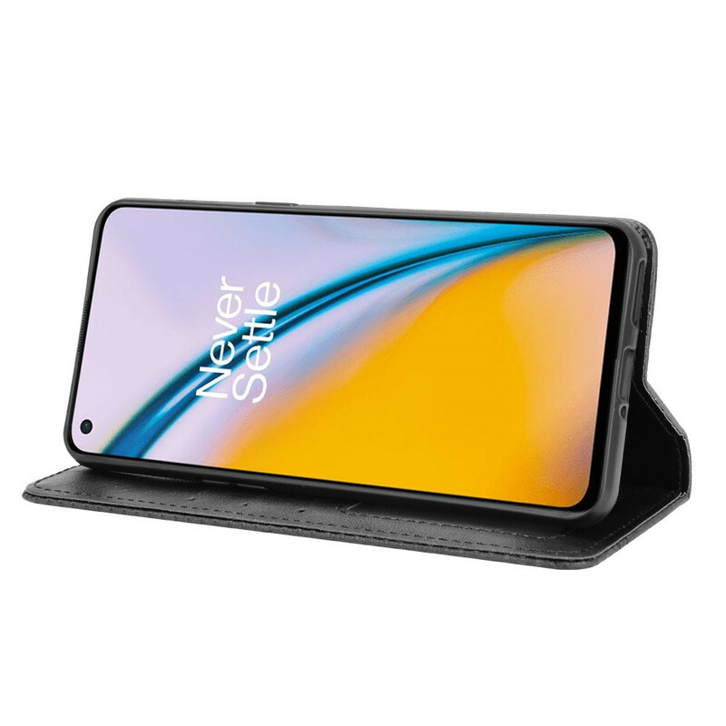Flip Cover OnePlus Nord 2 5G Effet Cuir Vintage Stylisé Flip Cover OnePlus Nord 2 5G Effet Cuir Vintage Stylisé